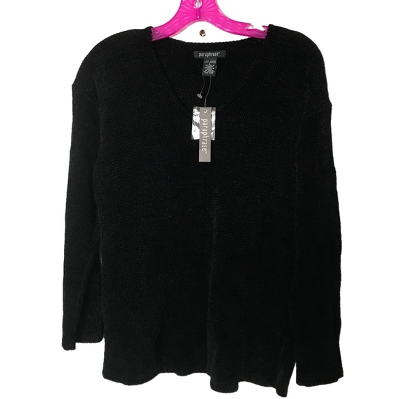 Black Chenille Pullover Sweater, Large - NWT - Picture 1 of 6
